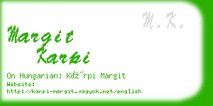 margit karpi business card